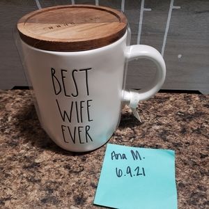 Rae Dunn BEST WIFE EVER Lidded Coffee Tea Mug